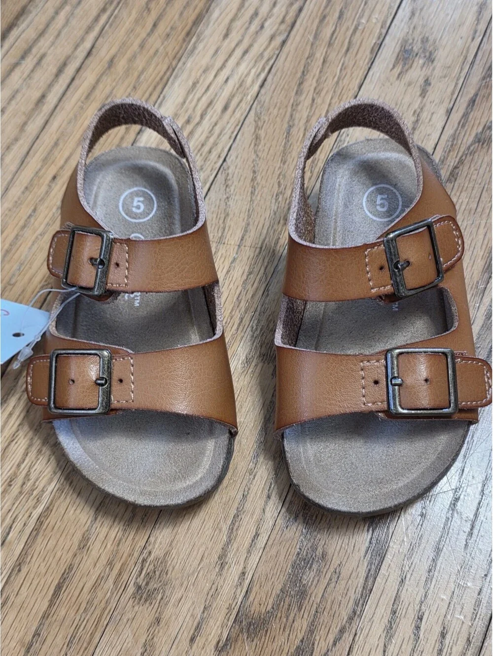 Cat & Jack Cognac/Reagan Buckle Footbed  Sandals